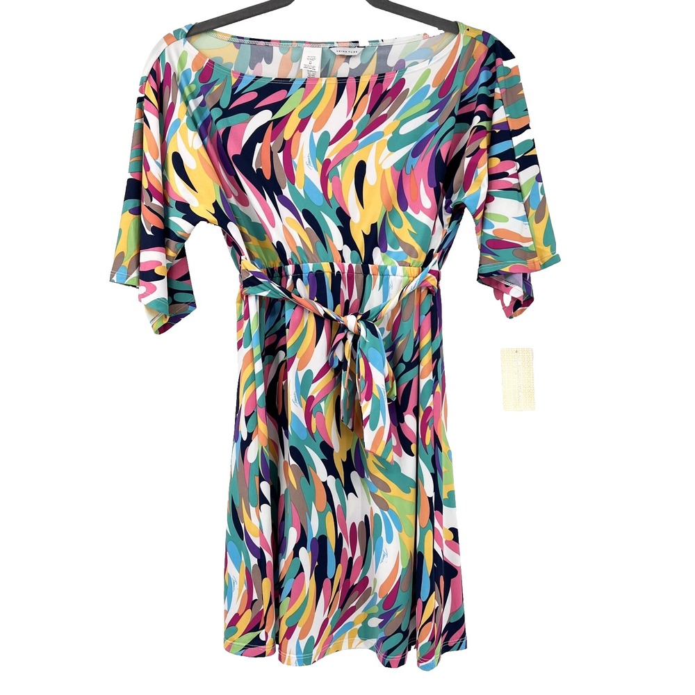 TRINA TURK Swim & Spa Collection Women's M Abstract Print Coverup Dress NWT-Flaw
